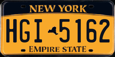 NY license plate HGI5162