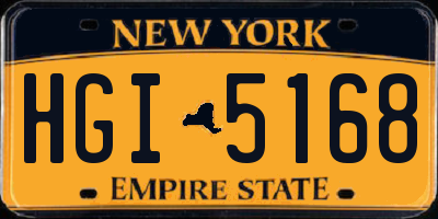 NY license plate HGI5168