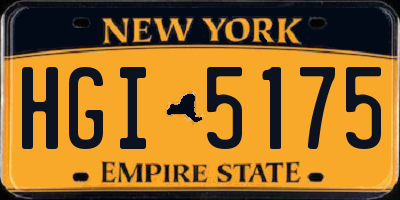 NY license plate HGI5175