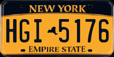 NY license plate HGI5176