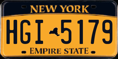 NY license plate HGI5179