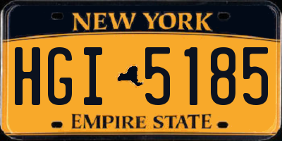 NY license plate HGI5185