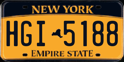NY license plate HGI5188