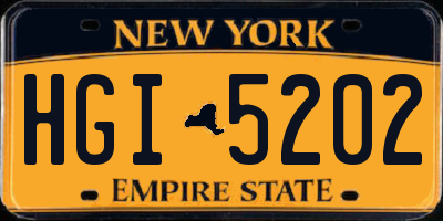 NY license plate HGI5202
