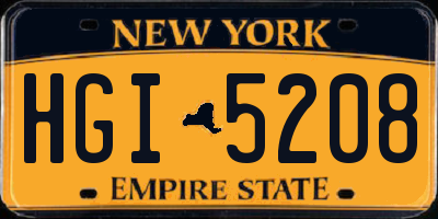 NY license plate HGI5208
