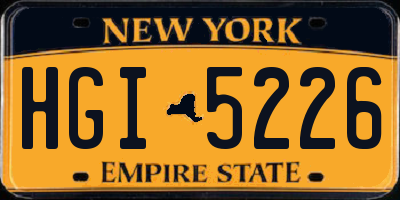 NY license plate HGI5226