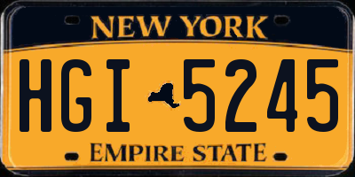NY license plate HGI5245