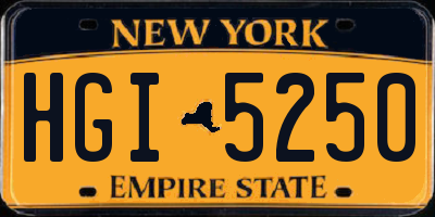 NY license plate HGI5250
