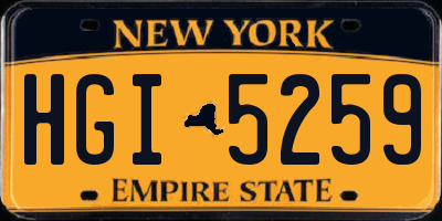 NY license plate HGI5259