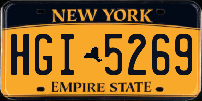 NY license plate HGI5269