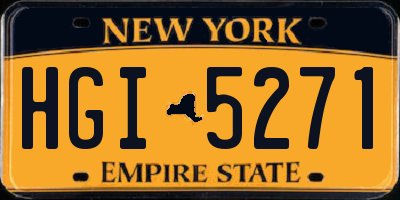 NY license plate HGI5271