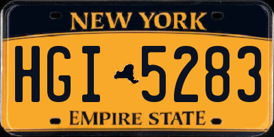 NY license plate HGI5283