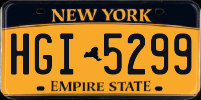 NY license plate HGI5299