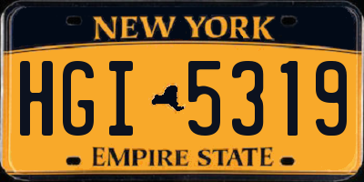 NY license plate HGI5319