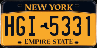 NY license plate HGI5331