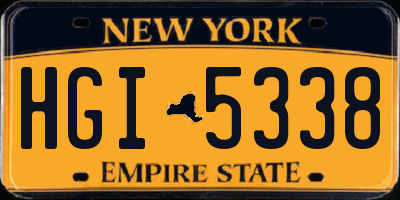 NY license plate HGI5338