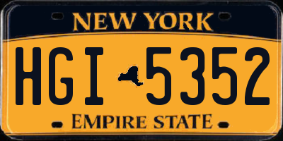 NY license plate HGI5352