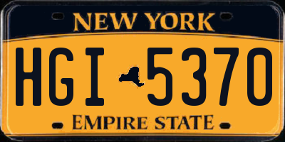 NY license plate HGI5370