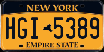 NY license plate HGI5389