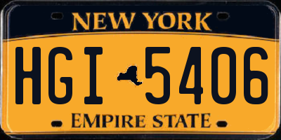 NY license plate HGI5406