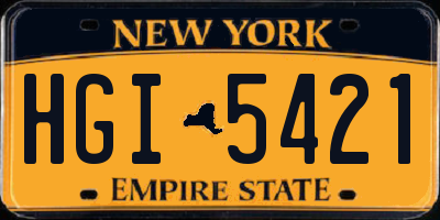 NY license plate HGI5421