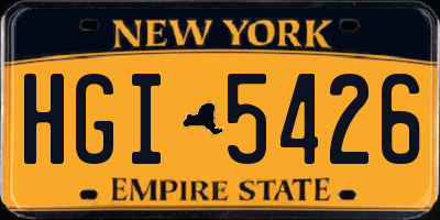 NY license plate HGI5426