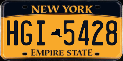 NY license plate HGI5428