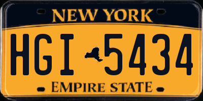 NY license plate HGI5434