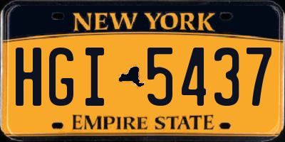 NY license plate HGI5437