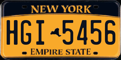 NY license plate HGI5456