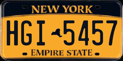 NY license plate HGI5457