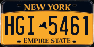 NY license plate HGI5461