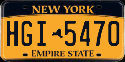 NY license plate HGI5470
