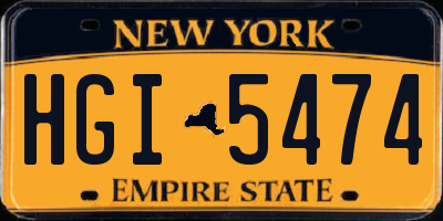NY license plate HGI5474