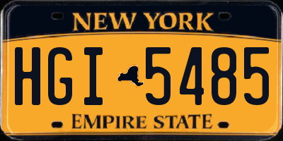 NY license plate HGI5485