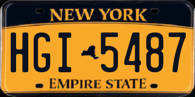 NY license plate HGI5487