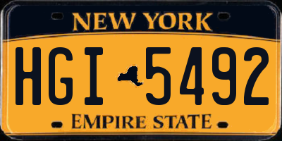 NY license plate HGI5492