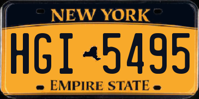 NY license plate HGI5495