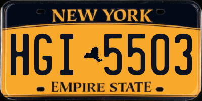 NY license plate HGI5503