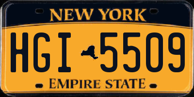 NY license plate HGI5509