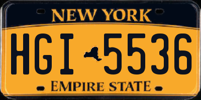 NY license plate HGI5536