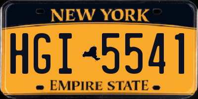 NY license plate HGI5541