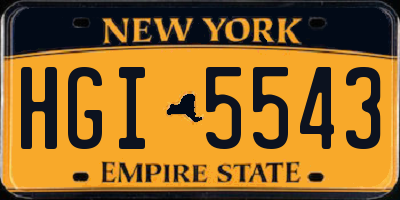 NY license plate HGI5543
