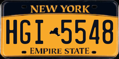 NY license plate HGI5548