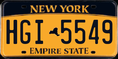NY license plate HGI5549