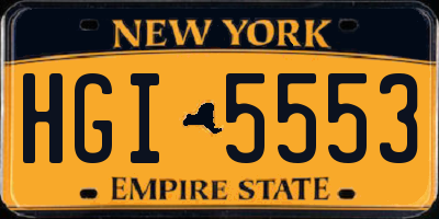 NY license plate HGI5553