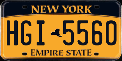 NY license plate HGI5560