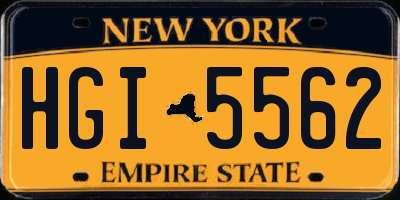 NY license plate HGI5562