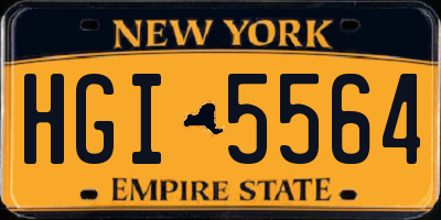 NY license plate HGI5564