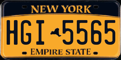NY license plate HGI5565